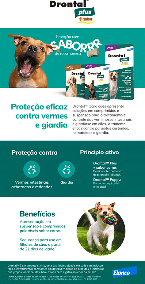 Vermífugo Elanco Drontal Plus Sabor Carne para Cães 35Kg - 2 Comprimidos