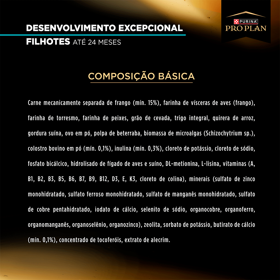 Ração Seca Purina Pro Plan Desenvolvimento Excepcional para Cães Filhotes para Cães Raças Grandes - 12Kg