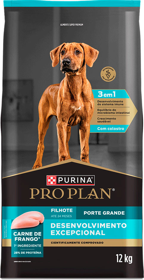 Ração Seca Purina Pro Plan Desenvolvimento Excepcional para Cães Filhotes para Cães Raças Grandes - 12Kg