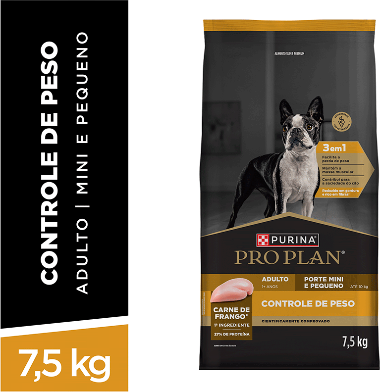 Ração Seca Purina Pro Plan Controle de Peso para Cães Raças Minis e Pequenas - 7,5Kg