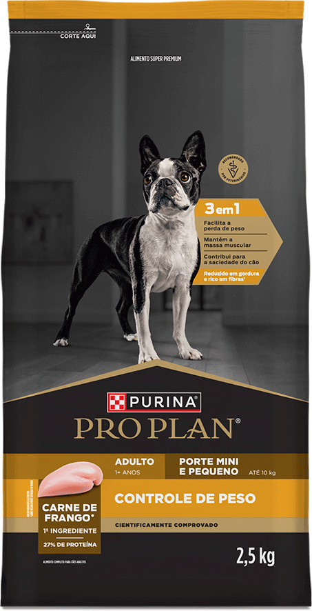Ração Seca Purina Pro Plan Controle de Peso para Cães Raças Minis e Pequenas - 2,5Kg