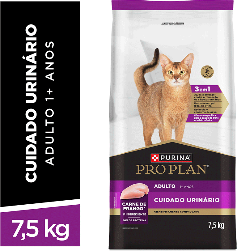 Ração Seca Purina Pro Plan Cuidado Urinário para Gatos Adultos - 7,5Kg
