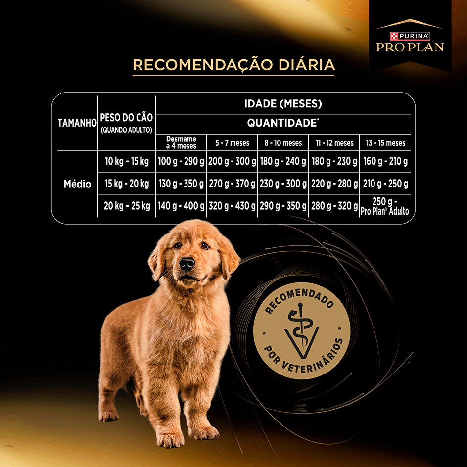 Ração Seca Purina Pro Plan Desenvolvimento Excepcional para Cães Filhotes Raças Médias - 12Kg
