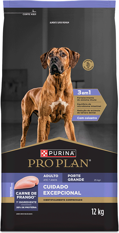 Ração Seca Purina Pro Plan Cuidado Excepcional para Cães Adultos Raças Grandes - 12Kg
