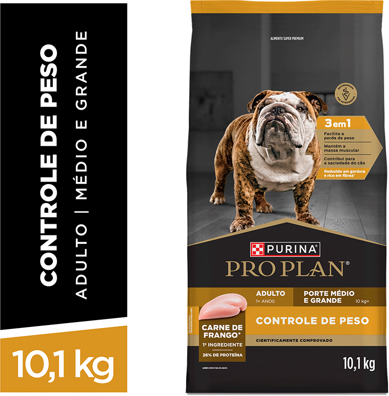 Ração Seca Purina Pro Plan Controle de Peso para Cães Raças Médias e Grandes - 10,1Kg