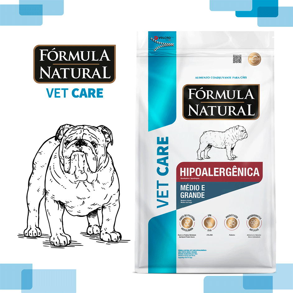 Ração Seca Fórmula Natural Vet Care Hipoalergênica para Cães de Porte Médio e Grande - 10,1Kg