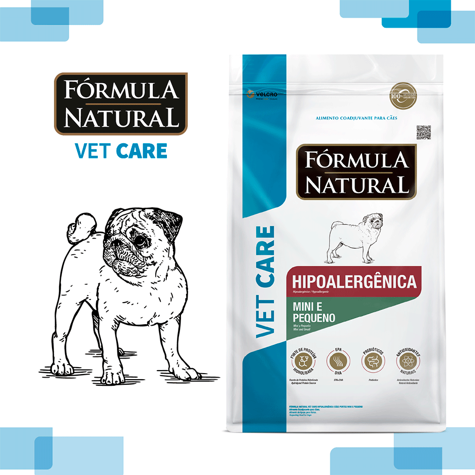 Ração Seca Fórmula Natural Vet Care Hipoalergênica para Cães de Porte Mini e Pequeno - 2Kg