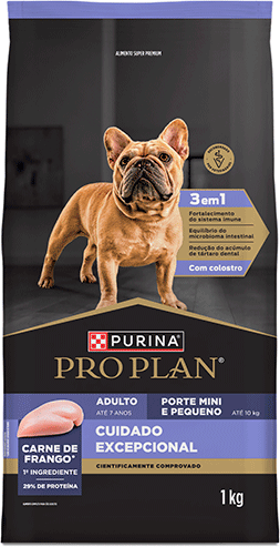 Ração Seca Purina Pro Plan Cuidado Excepcional para Cães Adultos Raças Mini e Pequenas - 1Kg
