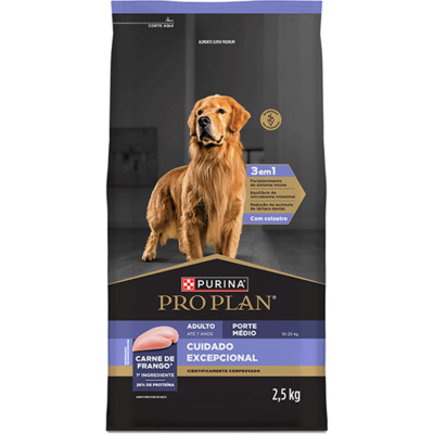 Ração Seca Purina Pro Plan Cuidado Excepcional para Cães Adultos Raças Médias