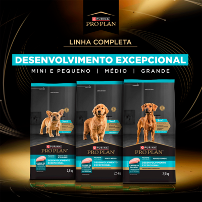 Ração Seca Purina Pro Plan Desenvolvimento Excepcional para Cães Filhotes Raças Minis e Pequenas