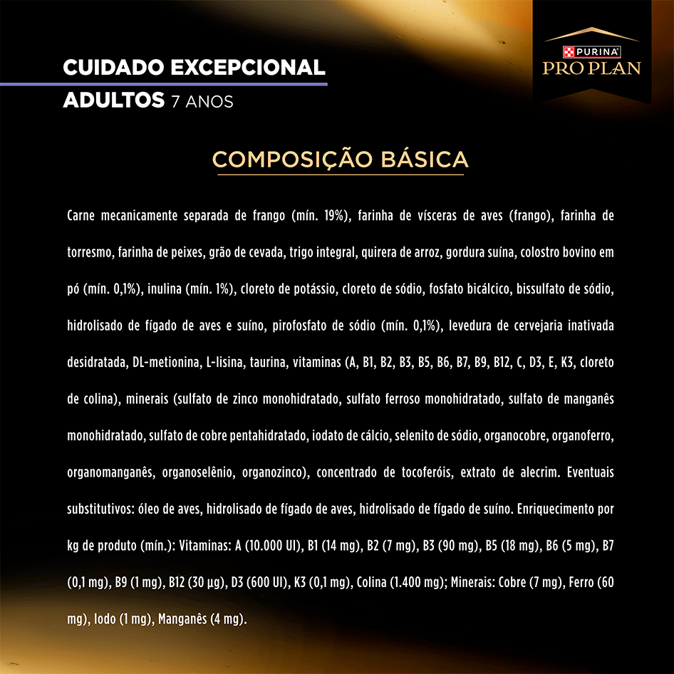 Ração Seca Purina Pro Plan Cuidado Excepcional para Gatos Adultos sabor Frango - 7,5Kg