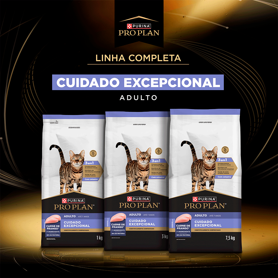 Ração Seca Purina Pro Plan Cuidado Excepcional para Gatos Adultos sabor Frango - 7,5Kg