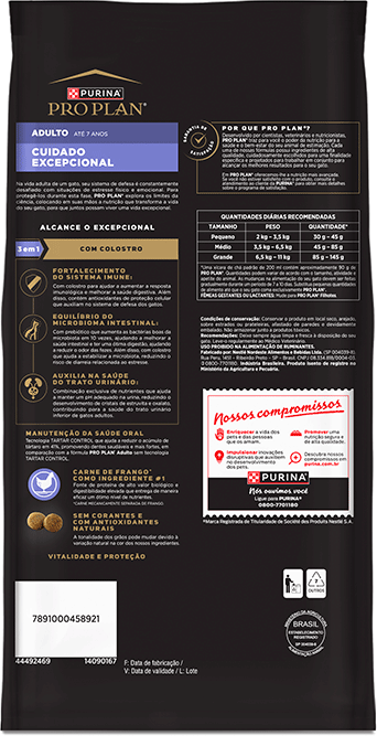 Ração Seca Purina Pro Plan Cuidado Excepcional para Gatos Adultos sabor Frango - 7,5Kg