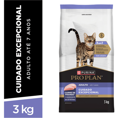 Ração Seca Purina Pro Plan Cuidado Excepcional para Gatos Adultos sabor Frango