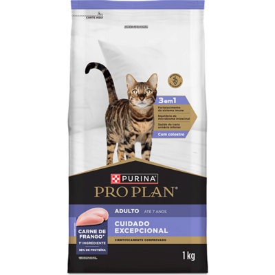 Ração Seca Purina Pro Plan Cuidado Excepcional para Gatos Adultos sabor Frango