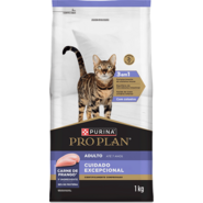 Ração Seca Purina Pro Plan Cuidado Excepcional para Gatos Adultos sabor Frango - 1Kg