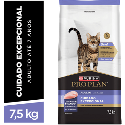 Ração Seca Purina Pro Plan Cuidado Excepcional para Gatos Adultos sabor Frango