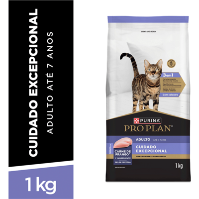 Ração Seca Purina Pro Plan Cuidado Excepcional para Gatos Adultos sabor Frango