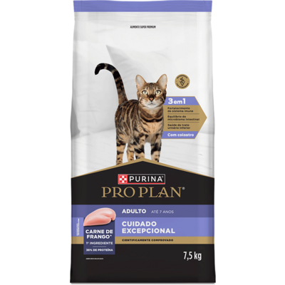 Ração Seca Purina Pro Plan Cuidado Excepcional para Gatos Adultos sabor Frango