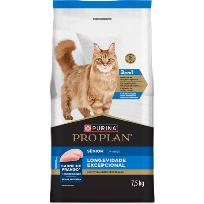 Ração Seca Purina Pro Plan Longevidade Excepcional Sênior 7+ para Gatos