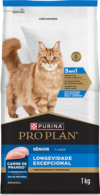 Ração Seca Purina Pro Plan Longevidade Excepcional Sênior 7+ para Gatos - 1Kg