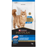 Ração Seca Purina Pro Plan Longevidade Excepcional Sênior 7+ para Gatos - 1Kg