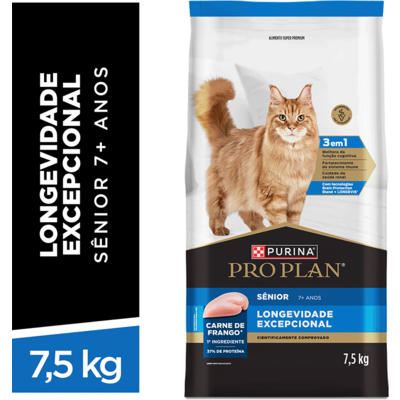 Ração Seca Purina Pro Plan Longevidade Excepcional Sênior 7+ para Gatos