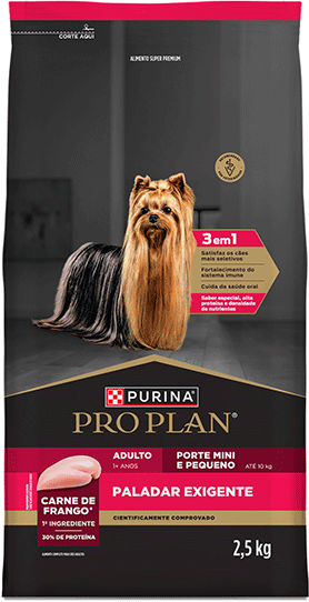 Ração Seca Pro Plan Paladar Exigente para Cães Adultos Raças Minis e Pequenas - 2,5Kg