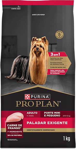 Ração Seca Pro Plan Paladar Exigente para Cães Adultos Raças Minis e Pequenas - 1Kg