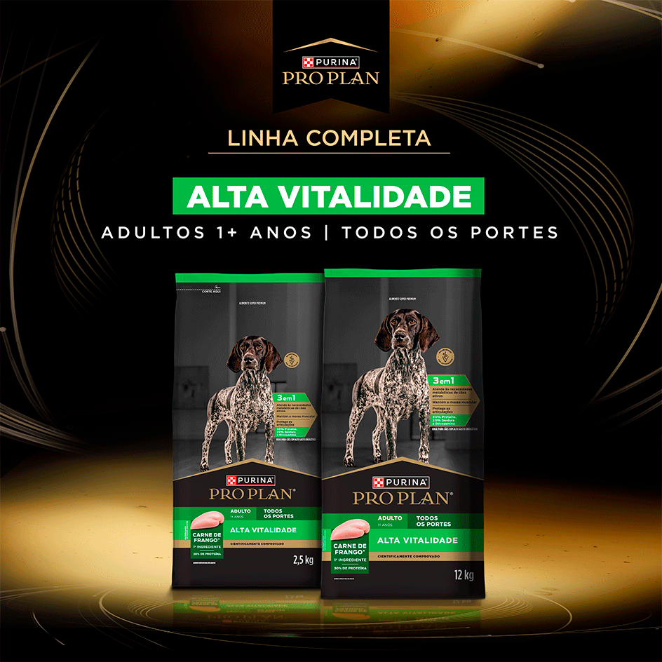 Ração Seca Purina Pro Plan Alta Vitalidade para Cães Adultos - 12Kg