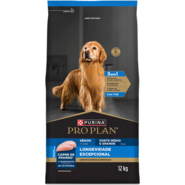 Ração Seca Purina Pro Plan Longevidade Excepcional Sênior 7+ para Cães Raças Médias e Grandes - 12Kg