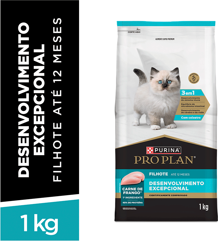 Ração Seca Purina Pro Plan Desenvolvimento Excepcional para Gatos Filhotes - 1Kg