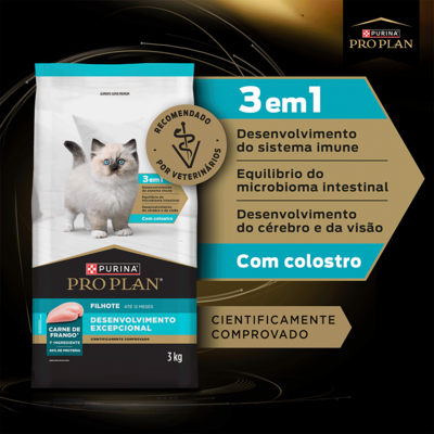 Ração Seca Purina Pro Plan Desenvolvimento Excepcional para Gatos Filhotes