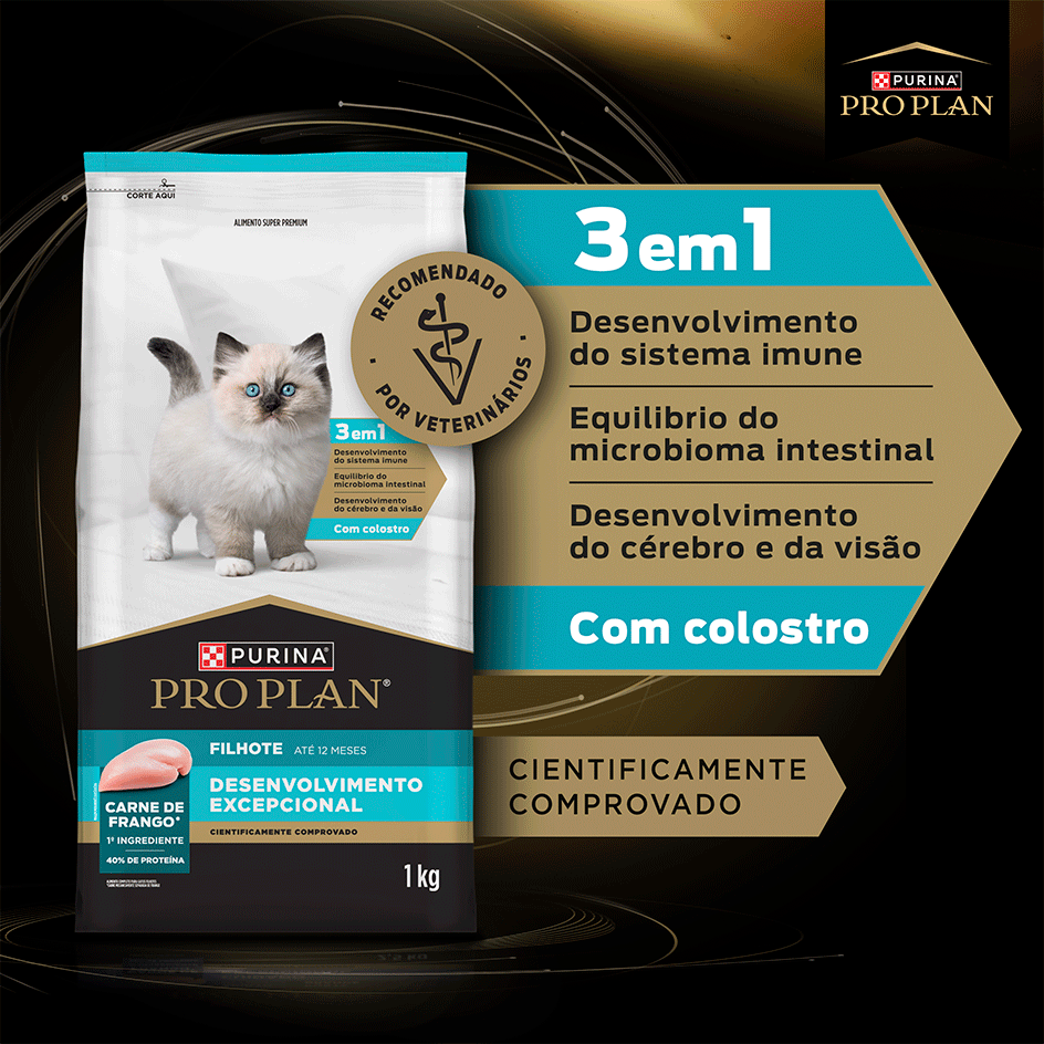 Ração Seca Purina Pro Plan Desenvolvimento Excepcional para Gatos Filhotes - 1Kg