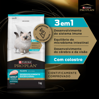 Ração Seca Purina Pro Plan Desenvolvimento Excepcional para Gatos Filhotes