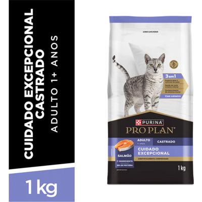 Ração Seca Purina Pro Plan Cuidado Excepcional para Gatos Castrados sabor Salmão