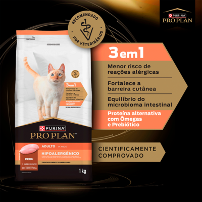 Ração Seca Purina Pro Plan Hipoalergênica para Gatos Adultos