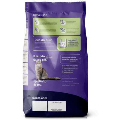 Areia Higiênica de Mandioca Dilicat Biodegradável Grãos Finos para Gatos