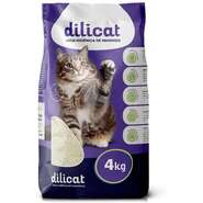Areia Higiênica de Mandioca Dilicat Biodegradável Grãos Finos para Gatos - 4Kg