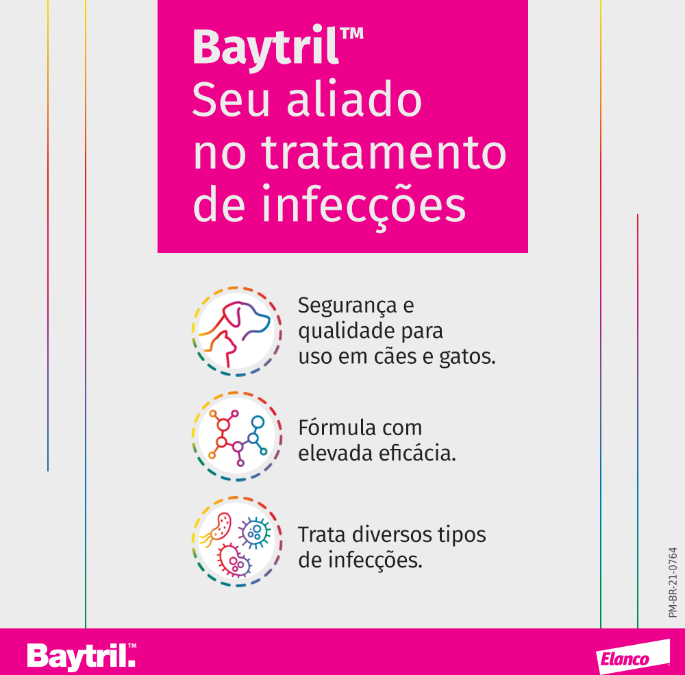 Antibiótico Elanco Baytril Flavour Enrofloxacino 150 mg para Cães - 10 Comprimidos