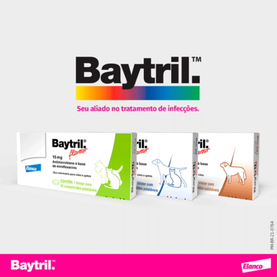 Antibiótico Elanco Baytril Flavour Enrofloxacino 150 mg para Cães