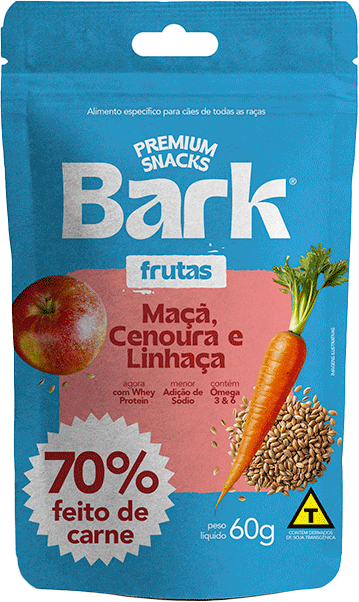Snack Bark para Cães Sabor Maçã, Cenoura e Linhaça - 60g