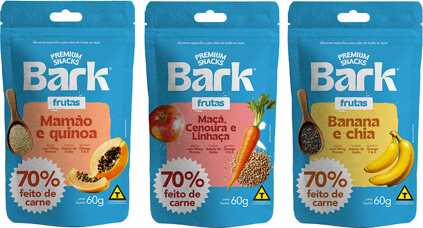 Snack Bark para Cães Sabor Maçã, Cenoura e Linhaça - 60g
