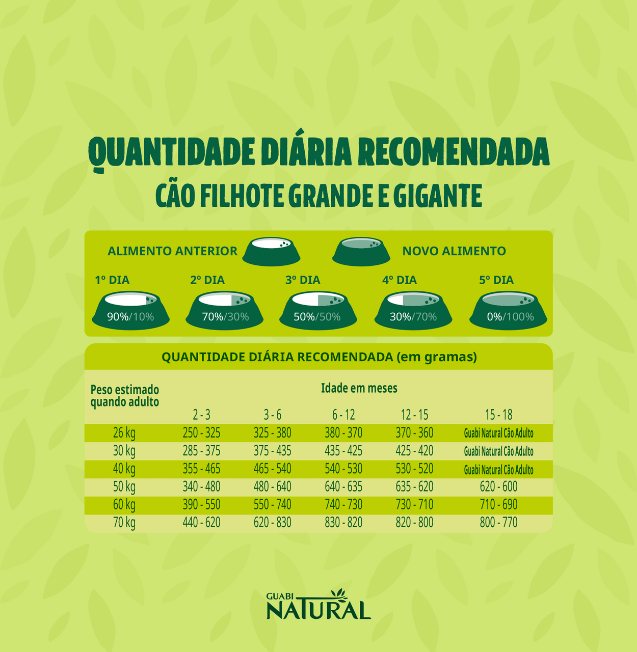 Ração Guabi Natural Frango e Arroz Integral para Cães Filhotes Raças Grande e Gigante - 20Kg