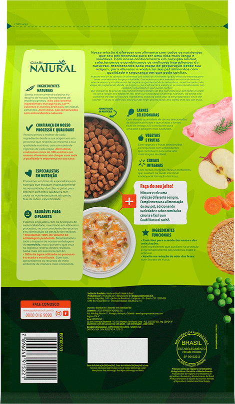 Ração Guabi Natural Frango e Arroz Integral para Cães Adultos Raças Média - 20Kg