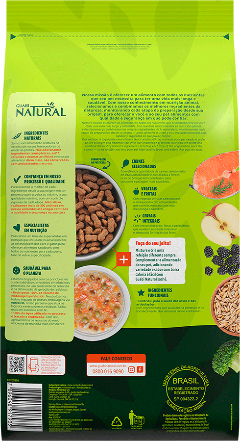 Ração Guabi Natural Salmão e Cevada para Cães Adultos Raças Grande e Gigante - 12Kg