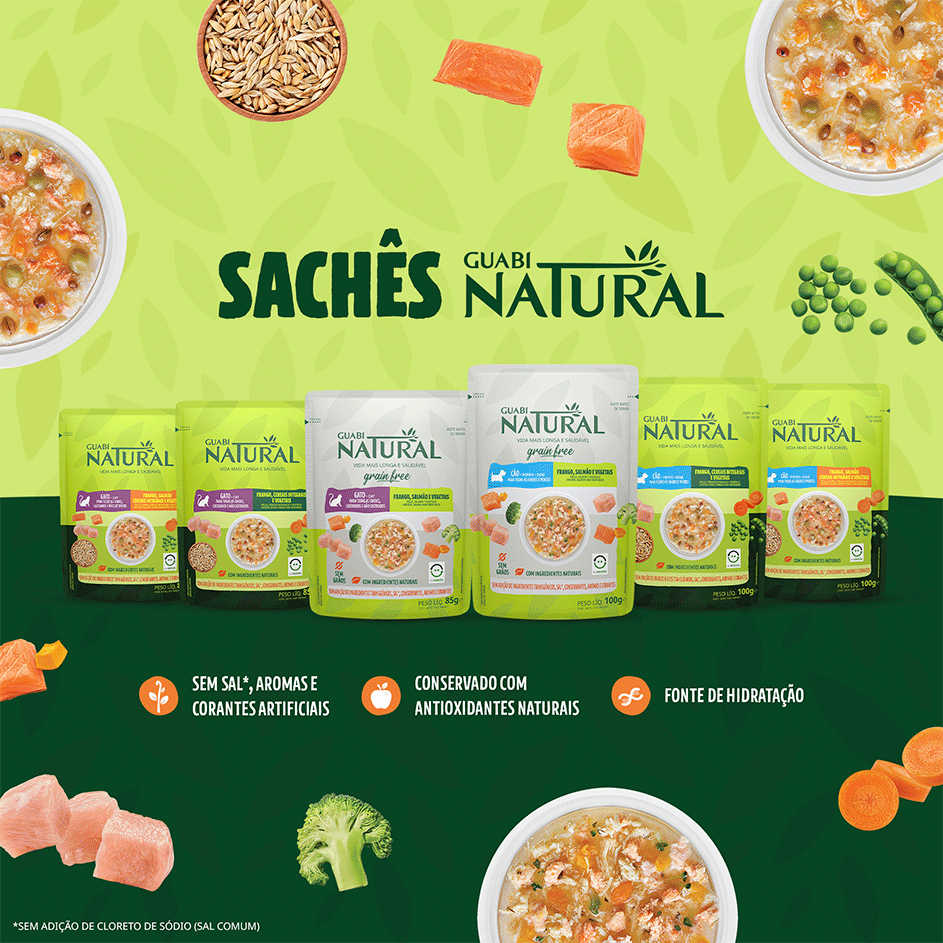 Ração Úmida Guabi Natural Frango, Cereais Integrais e Vegetais para Cães - 100 g