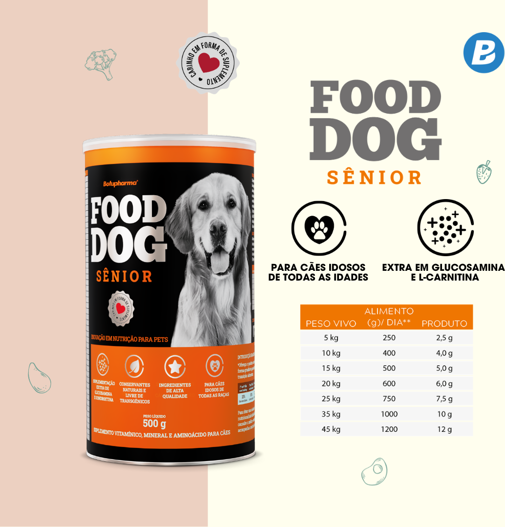 Suplemento Vitamínico Botupharma Pet Food Dog Sênior - 100 g