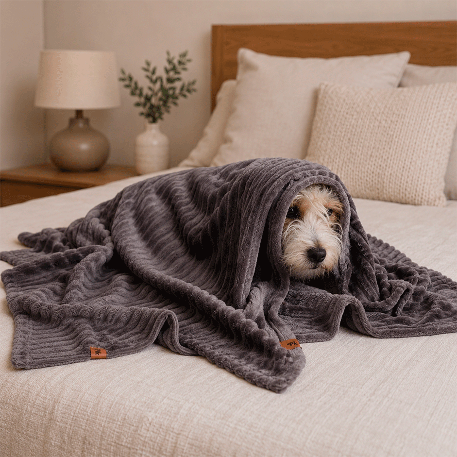 Cobertor Flufy Pickorruchos Ultrasoft Grafite para Cães e Gatos - Tam. Único