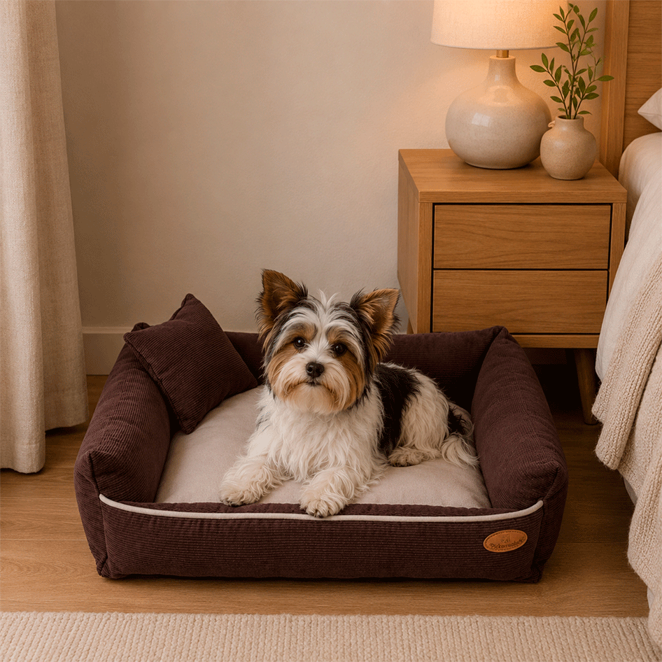 Cama Pickorruchos Milão Veludo Choco para Cães e Gatos - Tam. P